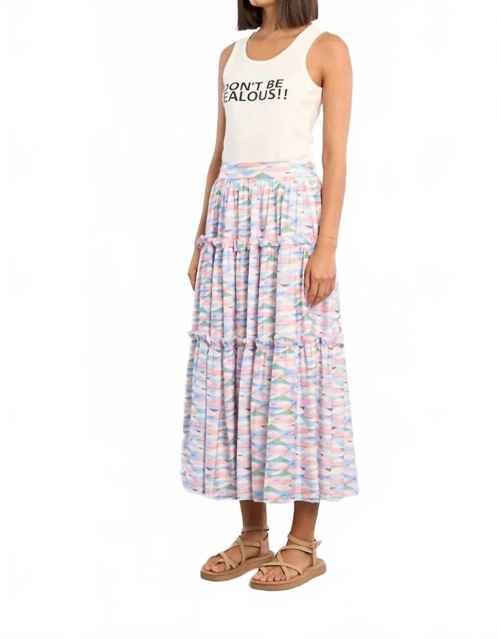NEW MOLLY BRACKEN women's the disco palms skirt in geometric print